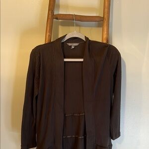 Brown Open Front Cardigan